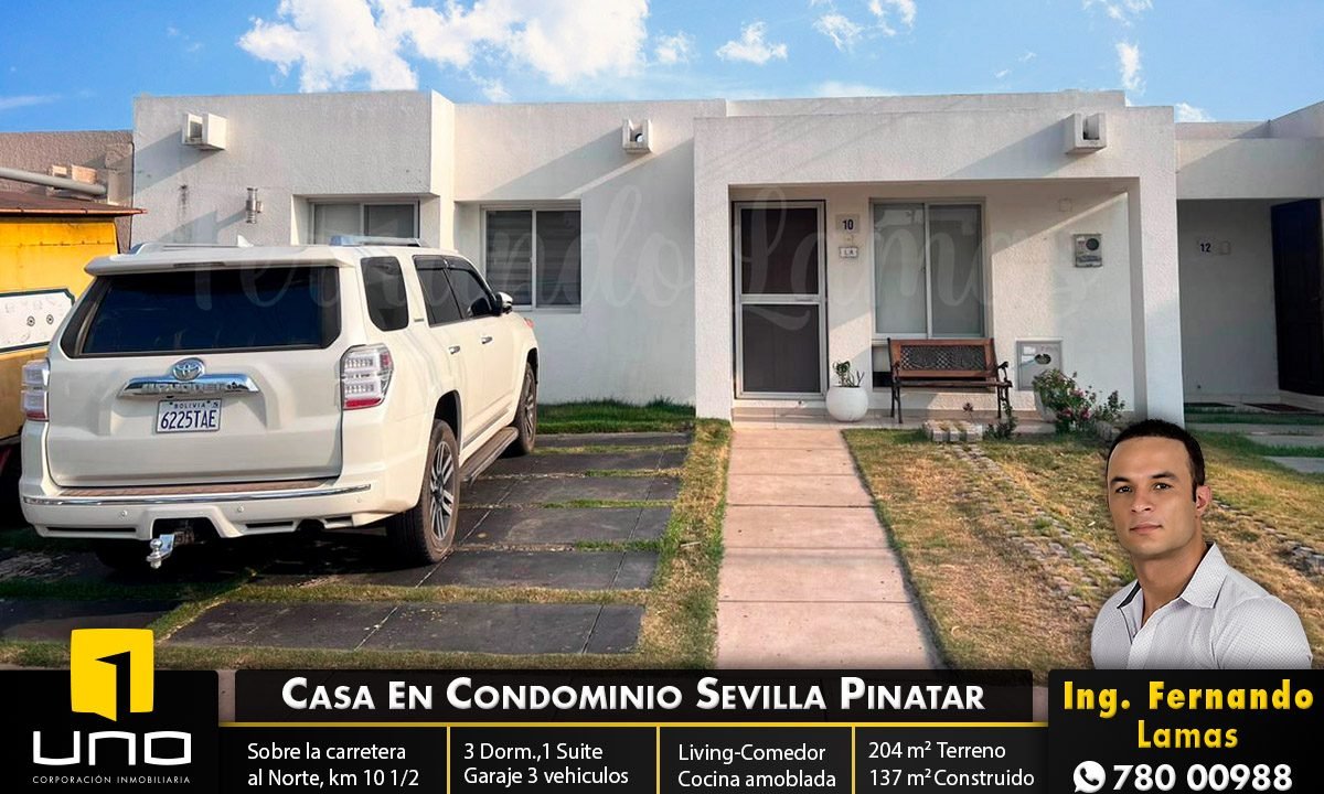 Venta casa condominio sevilla Pinatar, 3 dormitorios, Santa Cruz, Bolivia (1)